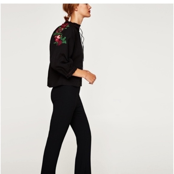 ZARA Top Embroidered Back Blouse - Picture 5 of 16